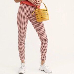 Free People Carnaby Red White Gingham Skinny High Rise Knit Pants 0